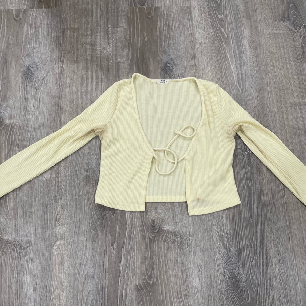 Ardene Yellow Tie Front Cardigan